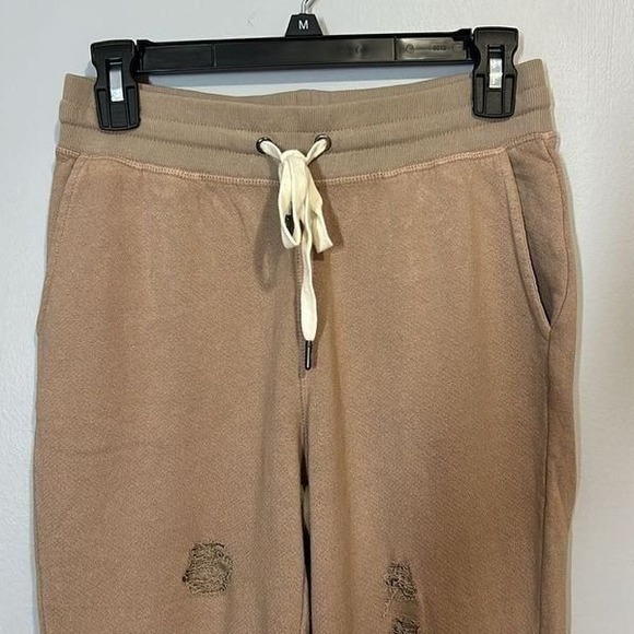 n:philanthropy Distressed Joggers Tan Drawstring Waist Pocketed Sweatpants XS - Picture 4 of 11